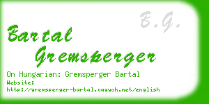 bartal gremsperger business card
